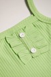 Conjunto Blusa com Botões e Shorts Canelado Menina - Abacate - Ame Kids