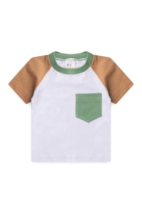 Conjunto de Blusa e Shorts Meia Malha Menino - Bolso Verde - Ame Kids