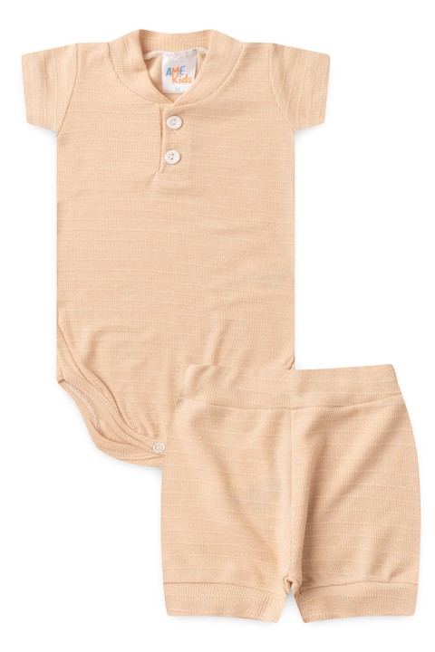 Conjunto Body Marrocos Curto Menino - Areia - Ame Kids