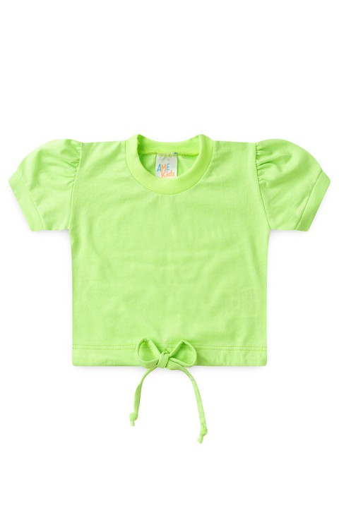 Conjunto Blusa Neon e Shorts Menina - Verde - Ame Kids