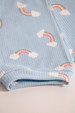 Conjunto Canelado Light Curto - Arco Iris Azul - Ame Kids