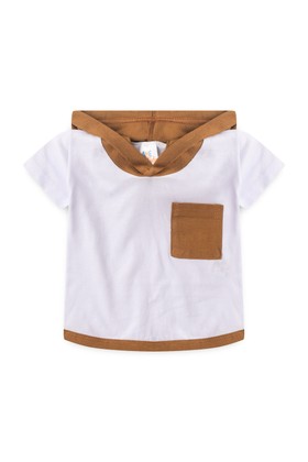Conjunto de Blusa com Capuz e Shorts Meia Malha Menino - Avelã - Ame Kids