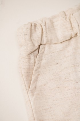 Shorts de Linho com Bolsos - Areia - Ame Kids