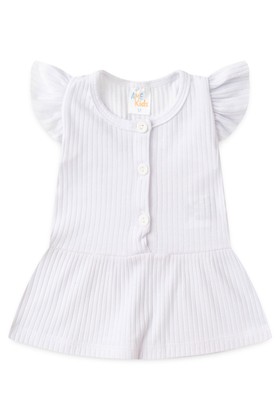 Conjunto Bata Shorts Natal Canelado Bebê - Branco e Vermelho - Ame Kids