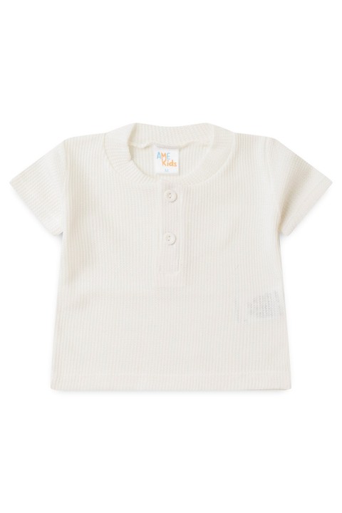 Conjunto de Blusa e Shorts Moscou Menino - Botões Off-White - Ame Kids