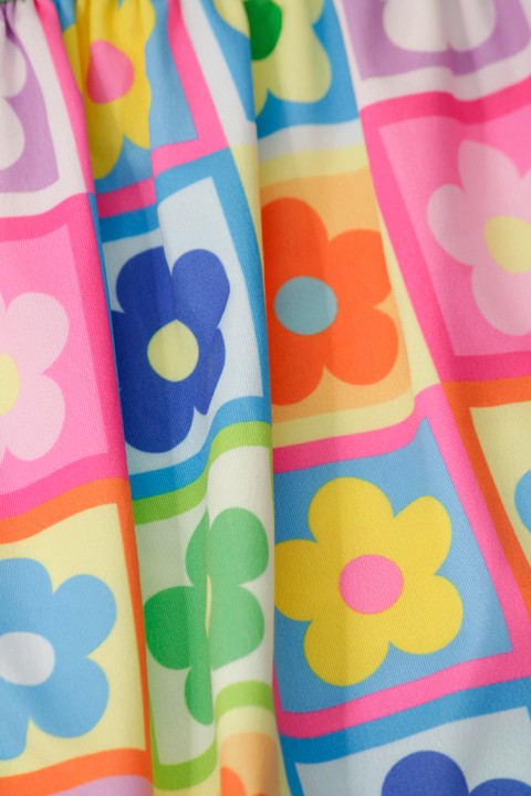 Vestido Alcinha Curto Menina - Flores Coloridas - Ame Kids