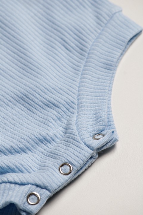 Romper Ursinho Canelado - Azul Bebê - Ame Kids