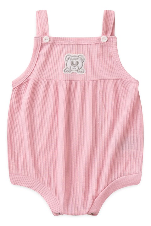 Romper Ursinho Canelado - Rosa Bebê - Ame Kids
