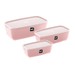 Kit 3 Potes Retangular Rosa