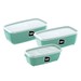 Kit 3 Potes Multiuso Retangular Premium Verde Menta