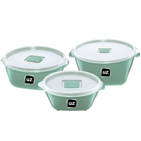 Kit 3 Pote Multiúso Premium Verde Menta