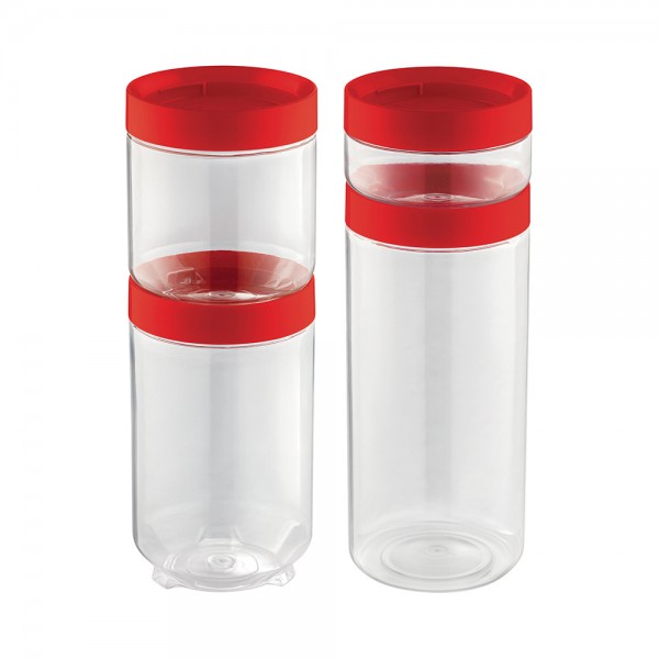 Kit Organizador Conecta Translúcido Vermelho