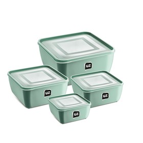 Kit 4 Pote Multiuso Quadrado Premium Verde Menta