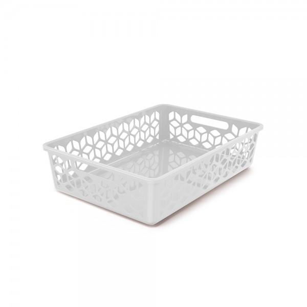 Cesto Organizador Raso 9 Litros Branco