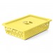 Cesto Organizador Raso com Tampa 9 Litros Amarelo