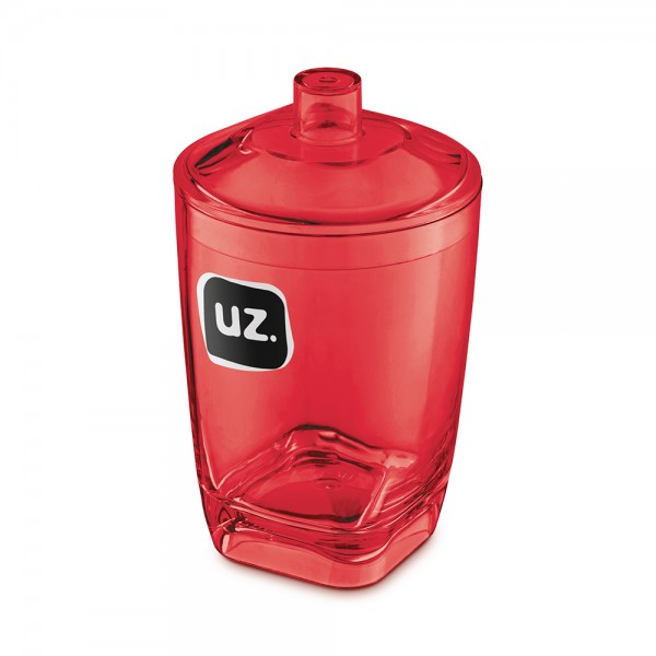 Porta Algodão Premium Translúcido Vermelho