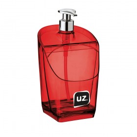 Dispenser Porta Detergente Gold Translúcido 500ml Vermelho