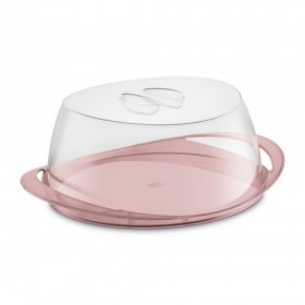 Porta Bolo Gold Translúcido Rosa