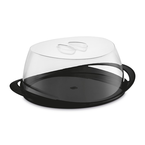 Porta Bolo Gold Translúcido Preto Uz Utilidades