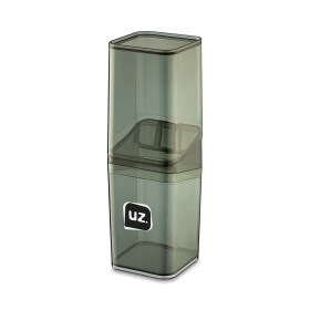 Porta Escova com Tampa Slim Translúcido Preto