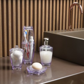 Porta Escova com Tampa Premium Translúcido Transparente