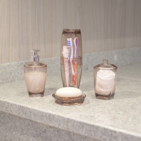 Porta Algodão Premium Translúcido Rosa