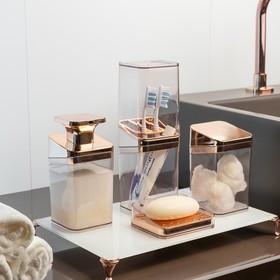 Porta Algodão Slim Metalizado Rose