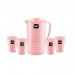 Conjunto Jarra 4 Copos Rosa