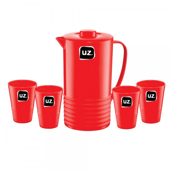 Conjunto Jarra 4 Copos Vermelho