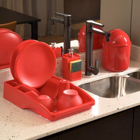 Kit Pia Multiuso 3 Peças Vermelho Uz Utilidades