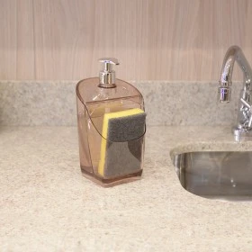 Dispenser Porta Detergente Gold Translúcido 500ml Rosa