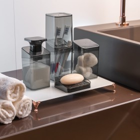 Porta Algodão Slim Translúcido Preto