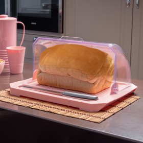 Porta Pão Premium com Tampa Rosa