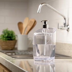 Dispenser Porta Detergente Gold Translúcido 500ml Transparente