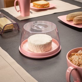 Queijeira Premium 17,5cm X 17,5cm  Rosa Uz Utilidades