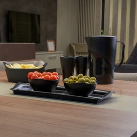 Bandeja Retangular Slim Preto