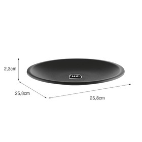 Prato Premium para Lanche G Sólido Preto