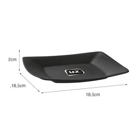 Prato para Lanche Slim P Preto