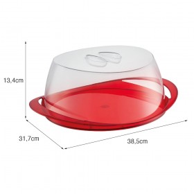 Porta Bolo Gold Translúcido Vermelho