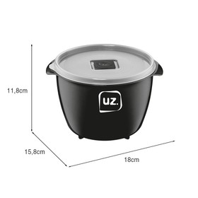 Pote Multiuso Premium 1,5 Litros Preto Uz Utilidades