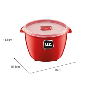Pote Multiuso Premium 1,5 Litros Vermelho Uz Utilidades
