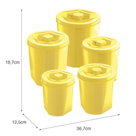 Kit 5 Porta Mantimentos Color Amarelo