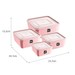 Kit 4 Pote Multiuso Quadrado Premium Rosa