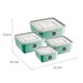 Kit 4 Pote Multiuso Quadrado Premium Verde Menta