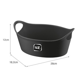 Cesto Plus M 28cm X 18,2cm Preto Uz Utilidades