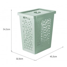 Cesto Organizador com Tampa 55 Litros Verde Menta