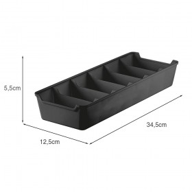 Organizador de Gaveta com Divisórias 12,5x34 Preto