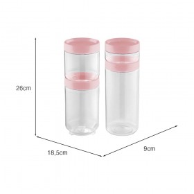 Kit Organizador Conecta Translúcido Rosa