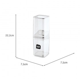 Porta Escova com Tampa Slim Translúcido Transparente