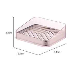 Saboneteira Slim Translúcido Rosa